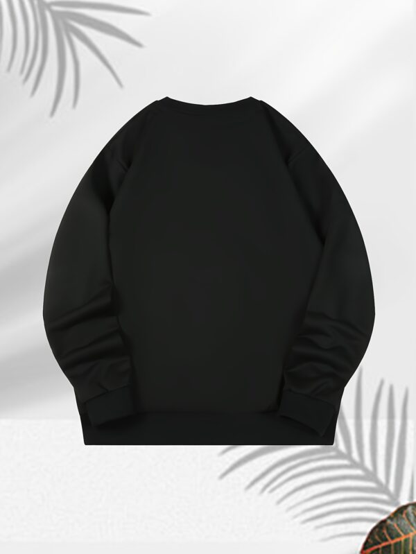 Alpine Print Men'S Casual Crew Neck Sweatshirt, Long Sleeve, Comfortable Polyester 100%, Slight Stretch, Loose Fit, Knit Fabric, 250gsm - Perfect for Spring, Autumn, Winter - Image 6
