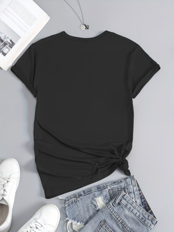 Women'S Casual "BENCH" Letter Print T-Shirt - Short Sleeve Crew Neck, Soft Polyester Fabric, Spring/Summer Fashion Top for Casual Attire, Ladies T Shirt - Image 10