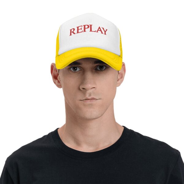 REPLAY Mesh Baseball Cap for Men & Women - Adjustable Lightweight Breathable Sport Hat with PVC Coating, White & Black Design for Camping, Outdoor Activities, Halloween, Thanksgiving, Father’s Day Gifts, Baseball Hat, Casual Headwear, Casual Style, Durable Headgear - Image 17