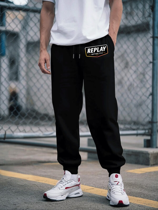 Replay Motocross Men'S Lightweight Breathable Quick-Dry Athletic Pants - Elastic Waistband with Drawstring, Thin Streetwear Style for Basketball Training, Gym & Casual Outfits, Basketball Training Gear, Motocrossinspired Design, Durable Sportswear - Image 4