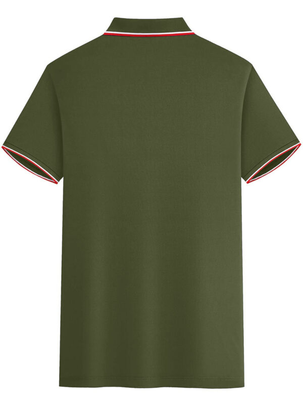 Men'S Casual Summer Polo Shirt with "CASABLANCA PARIS" Graphic Print - Green, Short Sleeve, Button-Up, Casual Sportswear for Outdoor Activities, Casual Sportswear | Casual Style | Casual Fit - Image 9