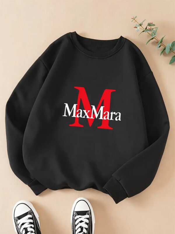 Women'S Max Mara Print Sweatshirt - Cozy Long Sleeve Crewneck Pullover, Casual All-Season Wear, Soft Fabric, Perfect for Casual Attire, Comfortable Clothing | Casual Style | Soft Texture - Image 2