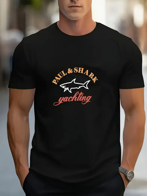 Paul Shark Yachting Printed Cotton T-shirts Men Summer Casual Short Sleeved Tees - Image 6