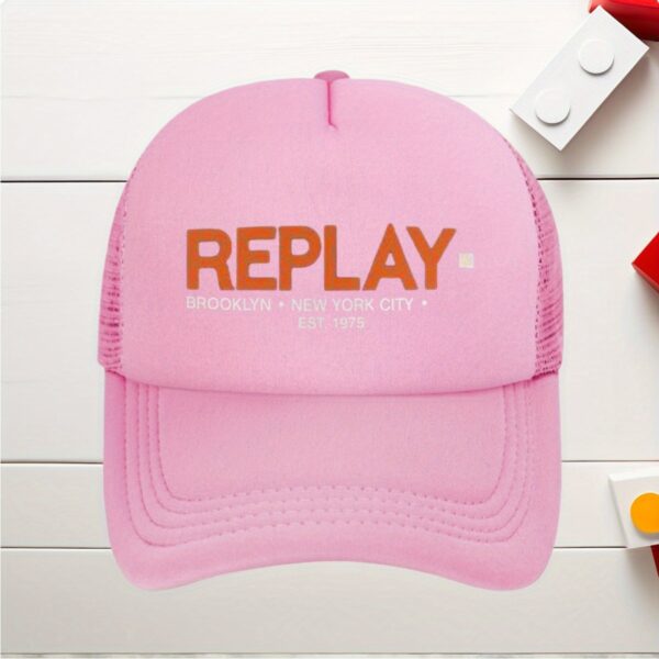 Replay Brooklyn 1975 Baseball Cap - Adjustable, Breathable Mesh Back, Black with Orange Logo, Perfect for Outdoor Activities & Gifts - Image 9