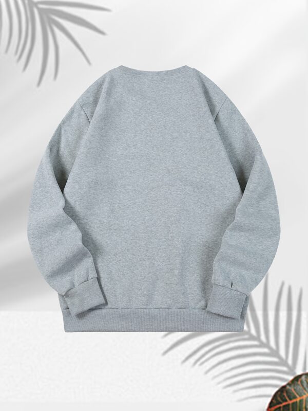 Alpine Print Men'S Casual Crew Neck Sweatshirt, Long Sleeve, Comfortable Polyester 100%, Slight Stretch, Loose Fit, Knit Fabric, 250gsm - Perfect for Spring, Autumn, Winter - Image 9