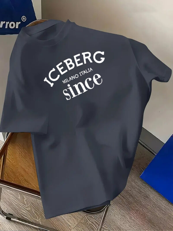 Men's casual fashion - letter printed T-shirt, round neck comfortable polyester fabric, fashionable streetwear suitable for daily wear, Men's clothing - Image 9