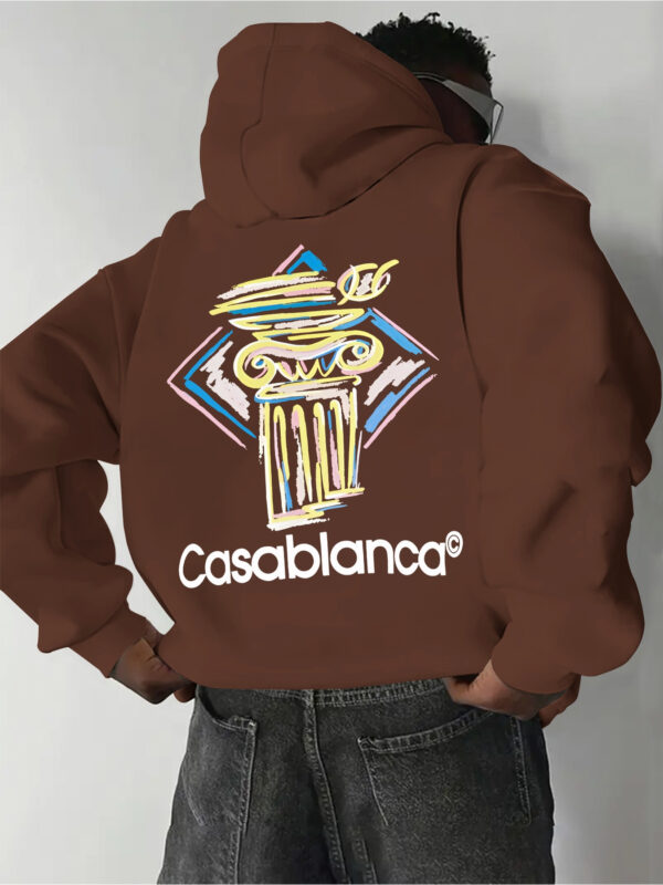 Colorful striped fashionable print, comfortable and stylish hoodie pullover for men, fashionable long-sleeved sportswear with drawstring and kangaroo pocket sweatshirt. It is the best choice for autumn and winter. - Image 7