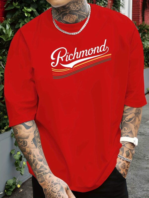Richmond Men's Red Short-Sleeve T-Shirt - Breathable Polyester Blend, Casual Round Neck, Stylish Summer Top with Virginia Richmond Print, Everyday Tshirt|Round Neck Top|Spandex Comfort - Image 8