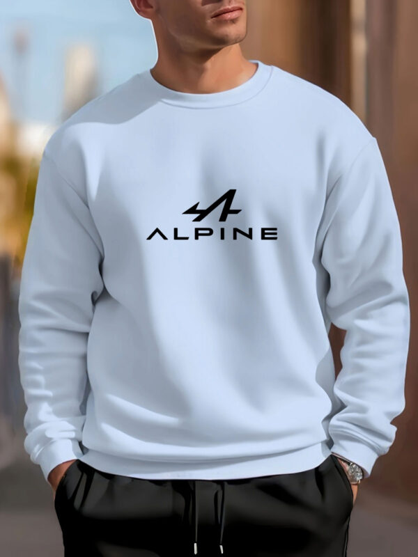 Men's Alpine Logo Casual Short Sleeve T-Shirt - Vibrant Yellow Summer Round Neck Tee, Breathable & Machine Washable for Outdoor Activities - Image 10