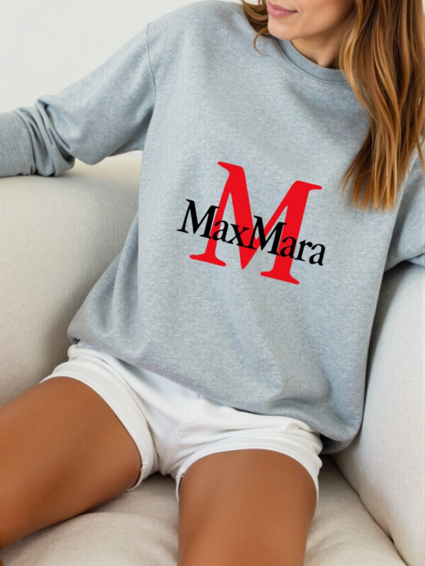 Women'S Max Mara Print Sweatshirt - Cozy Long Sleeve Crewneck Pullover, Casual All-Season Wear, Soft Fabric, Perfect for Casual Attire, Comfortable Clothing | Casual Style | Soft Texture - Image 6