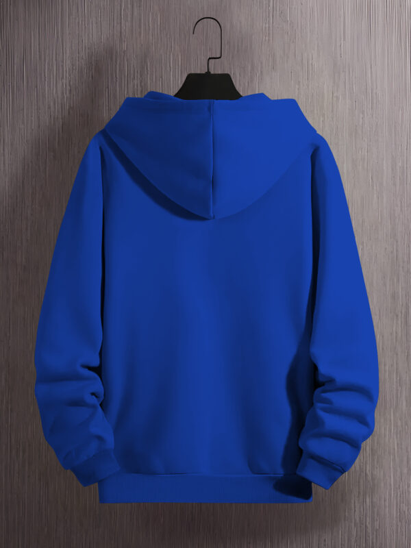 Men's Casual Hooded Sweatshirt - Rich Red Horseback Rider & L'MARTINA Graphic Print, Long Sleeve Pullover with Front Pocket, Machine Washable Autumn Winter Fashion - Image 10