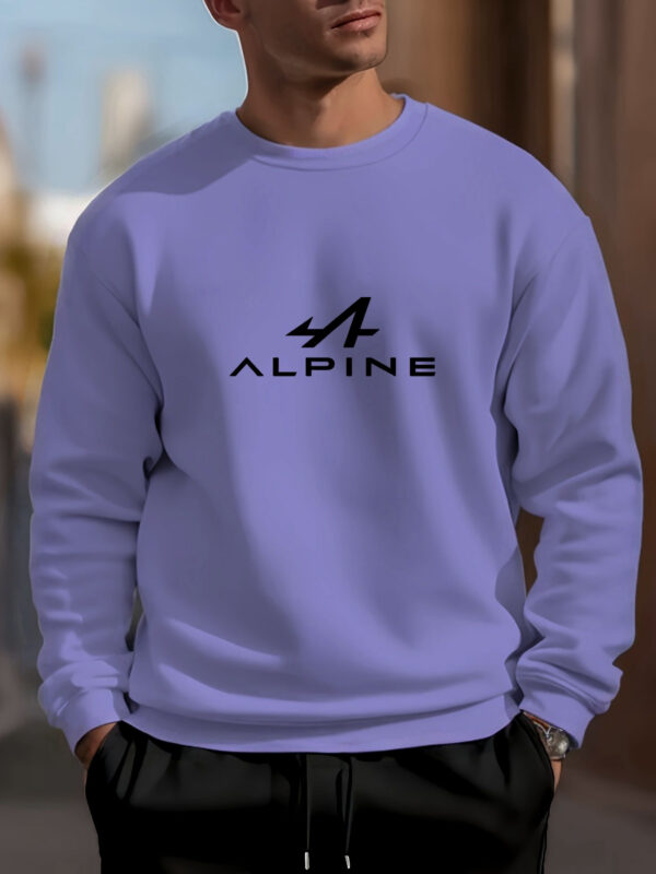 Men's Alpine Logo Casual Short Sleeve T-Shirt - Vibrant Yellow Summer Round Neck Tee, Breathable & Machine Washable for Outdoor Activities - Image 5