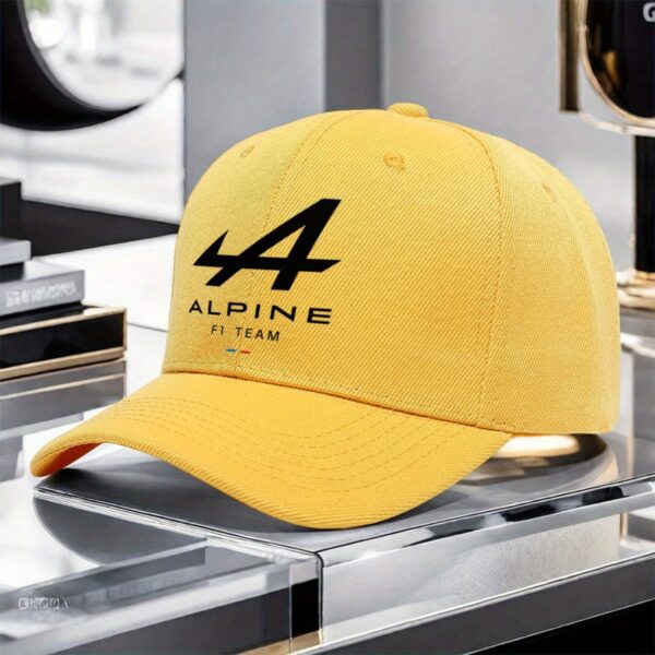 1pc Alpine Team Logo Baseball Cap - Lightweight Polyester Trucker Hat for Men & Women, Black with White Lettering, Outdoor Sports & Casual Wear, Baseball Hat - Image 20