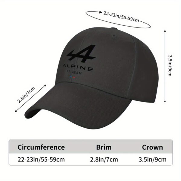 1pc Alpine Team Logo Baseball Cap - Lightweight Polyester Trucker Hat for Men & Women, Black with White Lettering, Outdoor Sports & Casual Wear, Baseball Hat - Image 6