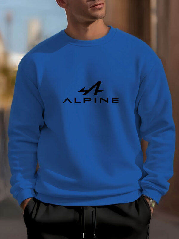 Men's Alpine Logo Casual Short Sleeve T-Shirt - Vibrant Yellow Summer Round Neck Tee, Breathable & Machine Washable for Outdoor Activities - Image 9