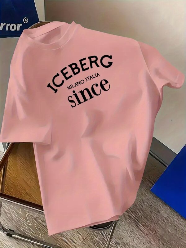 Men's casual fashion - letter printed T-shirt, round neck comfortable polyester fabric, fashionable streetwear suitable for daily wear, Men's clothing - Image 10