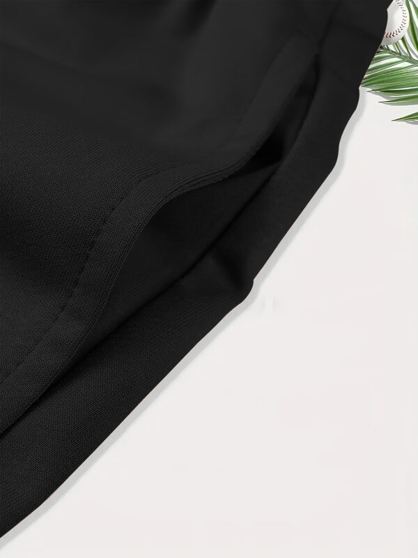 Men's Summer Casual Shorts with "REPLAY" Graphic Print, Elastic Waistband & Side Pockets - Black, Machine Washable, Regular Fit, Summer Shorts, Adjustable Drawstring Closure - Image 10