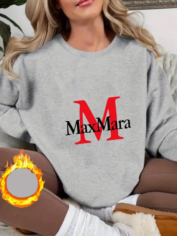 Women'S Max Mara Print Sweatshirt - Cozy Long Sleeve Crewneck Pullover, Casual All-Season Wear, Soft Fabric, Perfect for Casual Attire, Comfortable Clothing | Casual Style | Soft Texture - Image 9