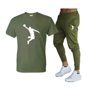 2025Hot-Selling Summer T-Shirt Pants Set Casual Brand Fitness Jogger Pants T Shirts Hip hop Fashicon Men'sTracksuit .