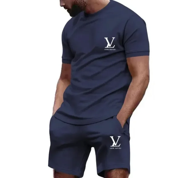 Summer Sportswear Suit Men'S Fashion Two-Piece Sports Fitness Running Casual Quick Drying Short Sleeved Shorts Set For Men. - Image 2