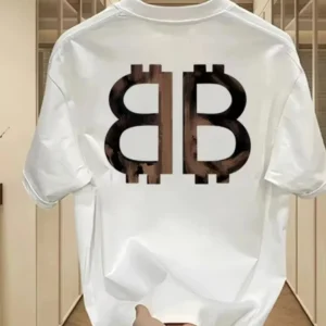 Women's 2024 New American Trend Letter Pattern Printed Short Sleeve Breathable Casual Street Style Cotton T-Shirt Couple Jacket
