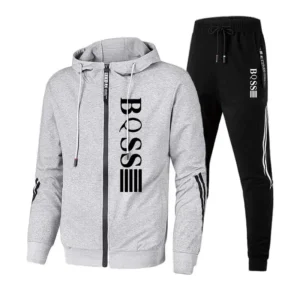 Mens Tracksuits Casual Sweatpants Printing Zipper Hooded Sweatshirt Fashion Versatile Coat Outdoors Jogging Sports Clothing 2025