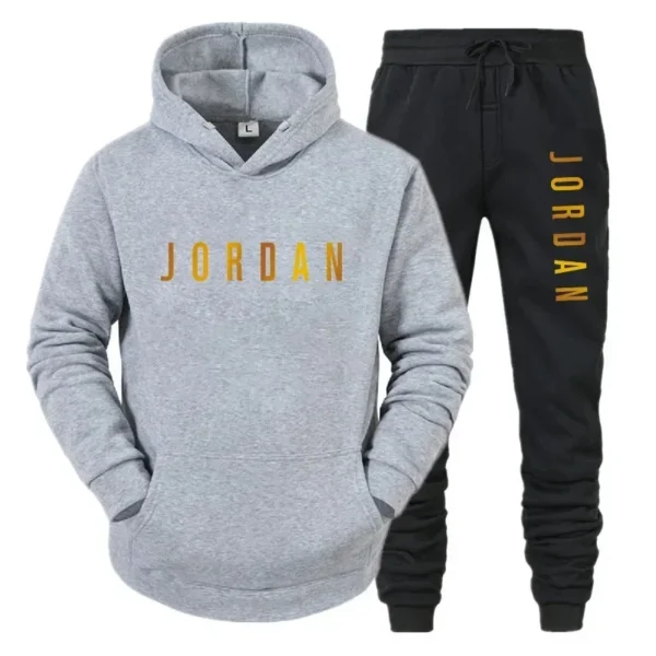 2025 Men's casual sweatshirt, hoodie set, fashionable, comfortable and breathable printed spring and autumn casual two-piece set. - Image 6
