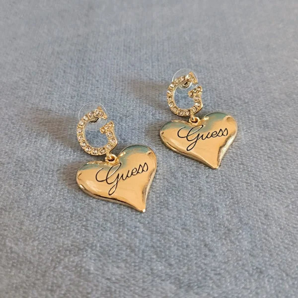1 Pair Trendy Heart Metal Drop Earrings For Women Girls Korean Style Big Love Heart Letter G Studs Earring Fashion Jewelry - zinifashion 36 - Image 5