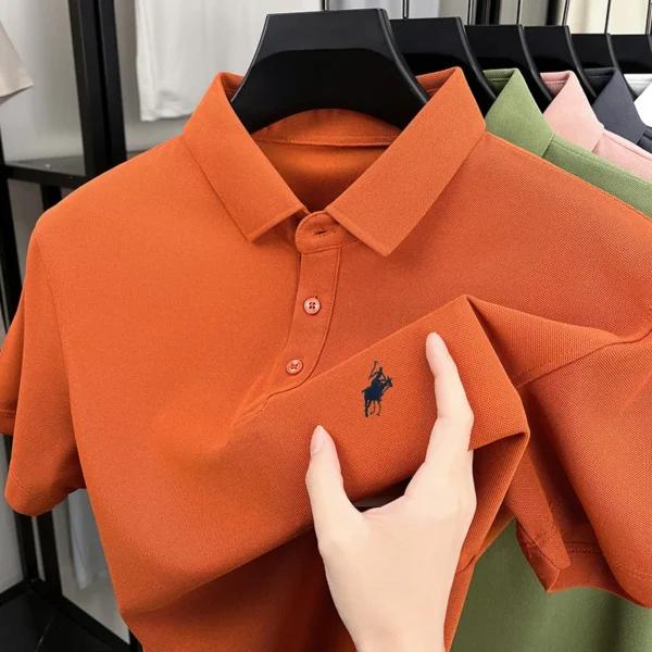 Luxury Brand Men's Polo Shirt Lapel Horse Embroidery Short Sleeve Simple T-shirt Summer New Fashion Casual Breathable Men's Wear - zinifashion 200000343 - Image 4