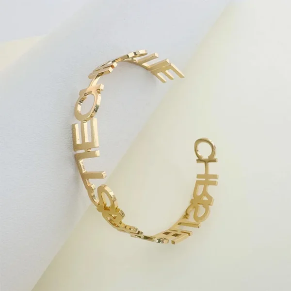 Custom Cuff Name Bracelet Adjustable Engraved Bangle Personalized Letter Jewelry Stainless Steel Accessory for Women Men Gift - zinifashion 36 - Image 5
