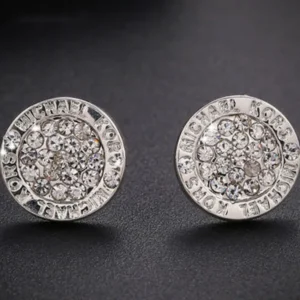 925 Sterling Silver Round Rhinestone Stud Earring For Women Fashion Temperament Party Gifts Accessories - zinifashion 36