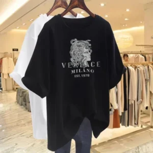 2025 high luxury brand casual T-shirt women's pure cotton men's short-sleeved top soft and breathable summer fashion street wear