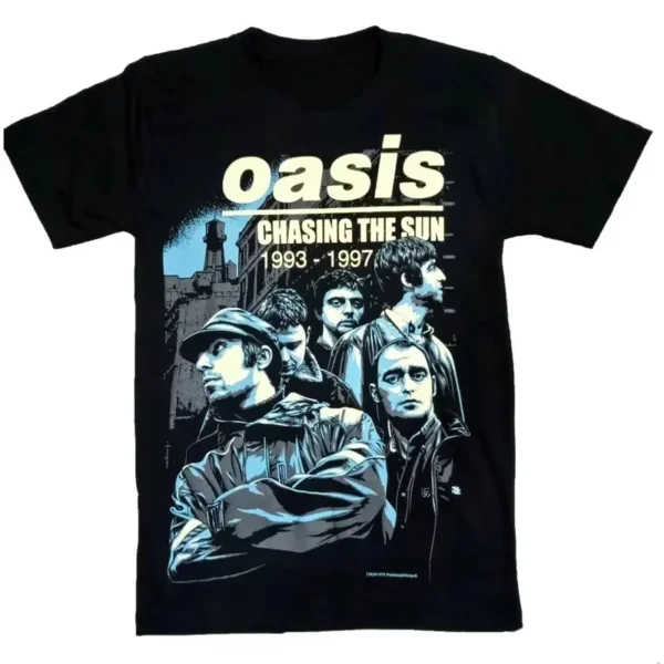 Cotton High Quality Harajuku Oasis Band Rock T-Shirt Retro Punk Short Sleeve Men's and Girls Cotton Summer Short Sleeve - zinifashion 201768104 - Image 6