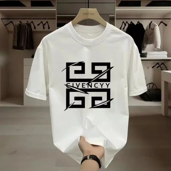 New summer fashion Fun printed men's pure cotton T-shirt Beach breathable fun clothing oversized casual cotton top men short . - Image 2