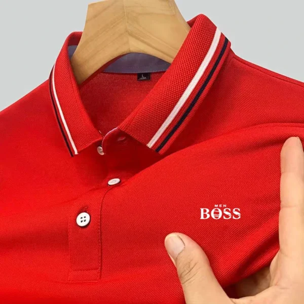 men's short sleeved polo shirt fashionable and high-quality branded printed T-shirt high-end casual business T-shirt Clothing - Image 5