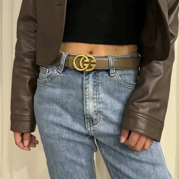 GG fashion cowhide real leather belt for women luxury desiner Unisex men's belt elegant girdle belt female jeans waistband - zinifashion 200000297 - Image 4