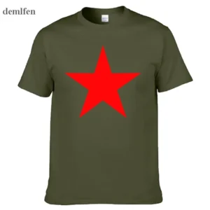 Fashion Brand Red Star T Shirt Mens Novetly Funny Short Sleeve T-shirt Tops 3D Print Fitness O Neck T Shirts - zinifashion 200000343