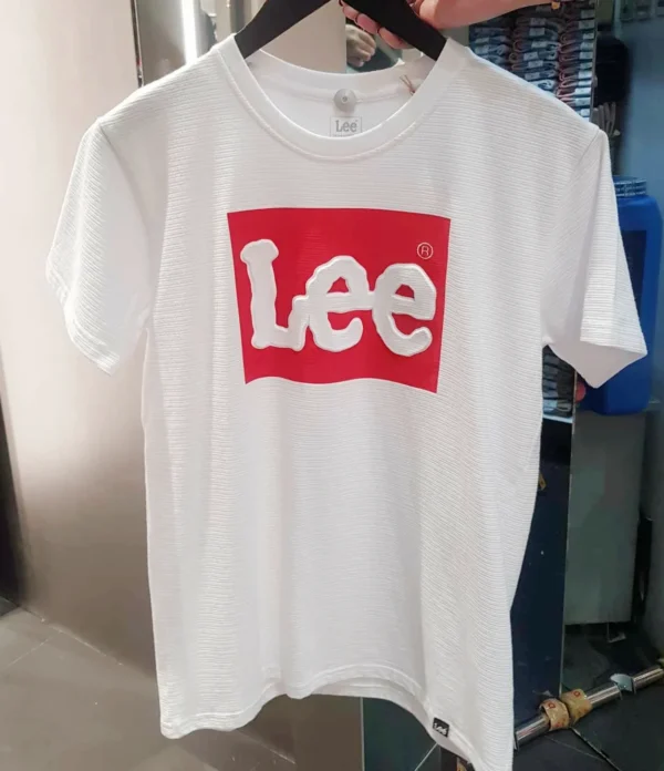 2024 International Brand LEE Printed Short sleeved T-shirt for Men, made of 100% pure cotton, round neck, loose fit, plus size - zinifashion 200000343 - Image 3
