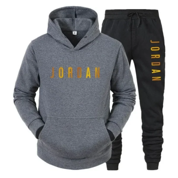 2025 Men's casual sweatshirt, hoodie set, fashionable, comfortable and breathable printed spring and autumn casual two-piece set. - Image 4