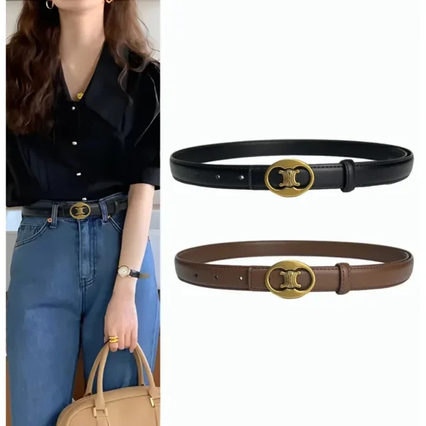Fashion women's belt high quality gold buckle best match women's jeans belt women - zinifashion 200000297 - Image 3