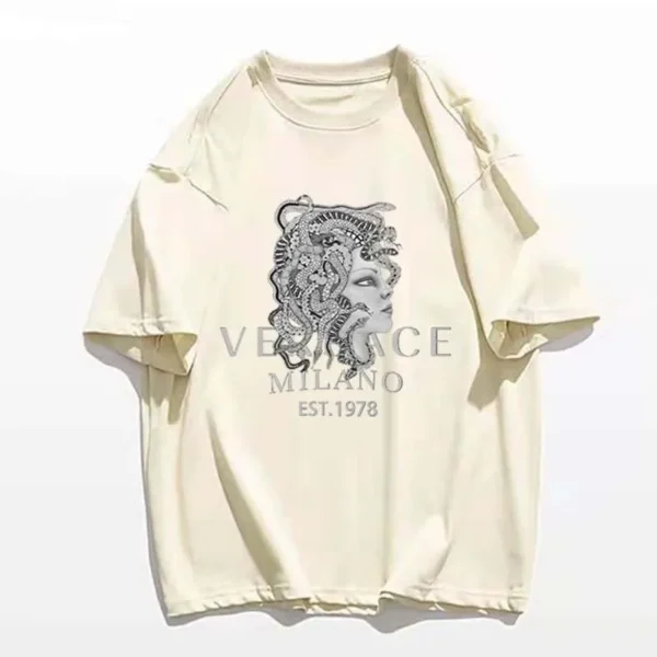2025 high luxury brand casual T-shirt women's pure cotton men's short-sleeved top soft and breathable summer fashion street wear - Image 5