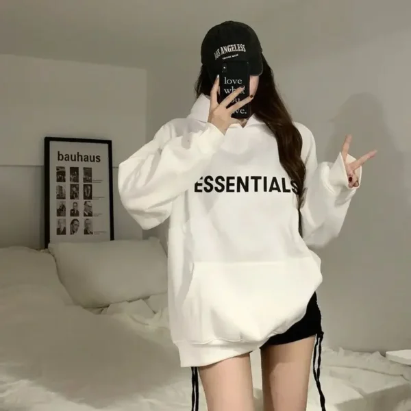 Trendy Heavyweight Hoodie Women's Loose White Lazy Style Jacket Autumn Winter New Arrival Street Fashion Female Top - Image 2
