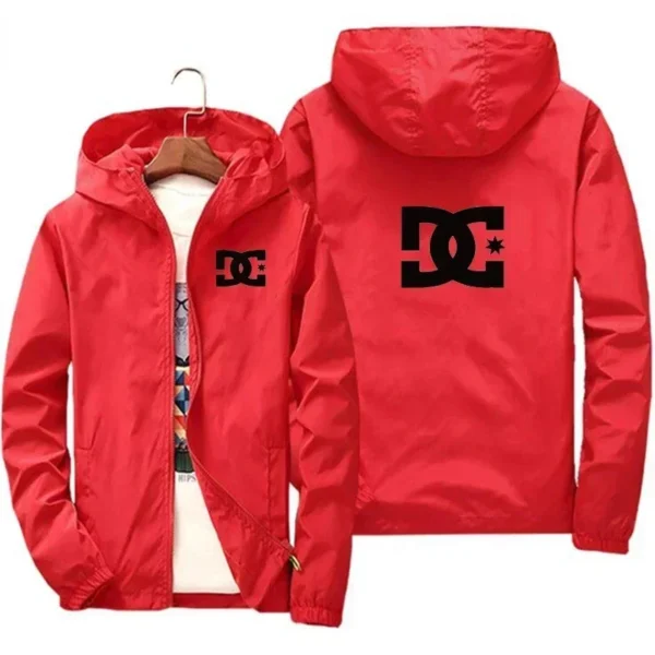 Brand Hooded Jacket Men's Printed DC Casual Zipper Sweatshirt Windbreaker Men's Sportswear Fashion Jacket Male Coat Large Size - Image 6