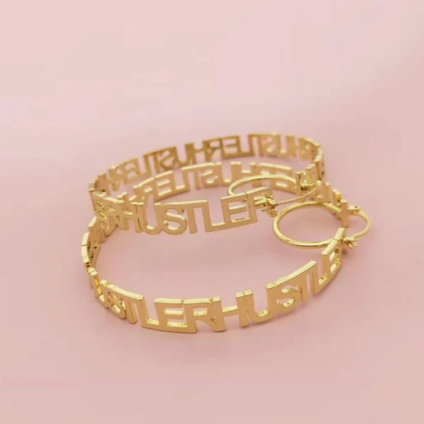 Stainless Steel Letters Hoop Earrings | Letter Earrings Women | Hoop Earrings - Image 3