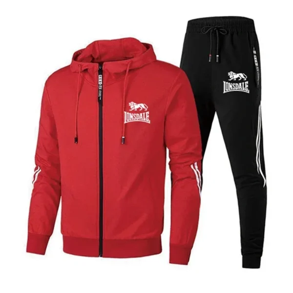Mens Tracksuit Printing Zipper Hooded Sweatshirt+Slim Sweatpants Set Simplicity Casual Jogging Clothing Fashion Jacket Coat Suit - zinifashion 200000343 - Image 4