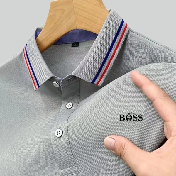 men's short sleeved polo shirt fashionable and high-quality branded printed T-shirt high-end casual business T-shirt Clothing - Image 2
