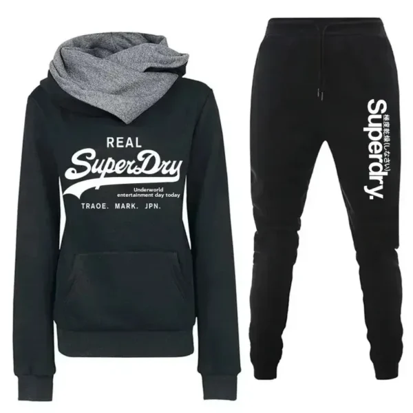 New Casual Sportswear Set for Women Heartbeat Frequency Print Hoodie Sweatshirt Trendy Clothing Spring Autumn Winter