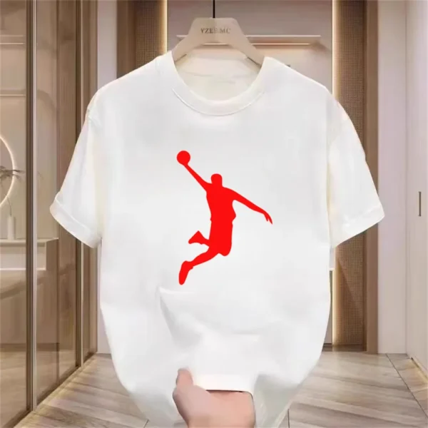 New Creative Luxury Men's High Quality Summer Printed Jordan T-shirt Cotton Casual Personality Y2K Children's Crewneck Top - Image 2