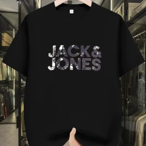 Men's Trend T-shirt Letter Printing Slim Fit Round Neck Youth Male Tees 2025 Summer Fashion Causal Versatile Blue Tops Clothing - zinifashion 201768104