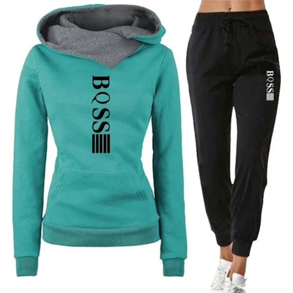 Womens Tracksuit Autumn Winter Warm Hooded Sweatshirts Female Jogging Sweatpants Fashion Versatile Woman Clothing Sports Outfits. - Image 2